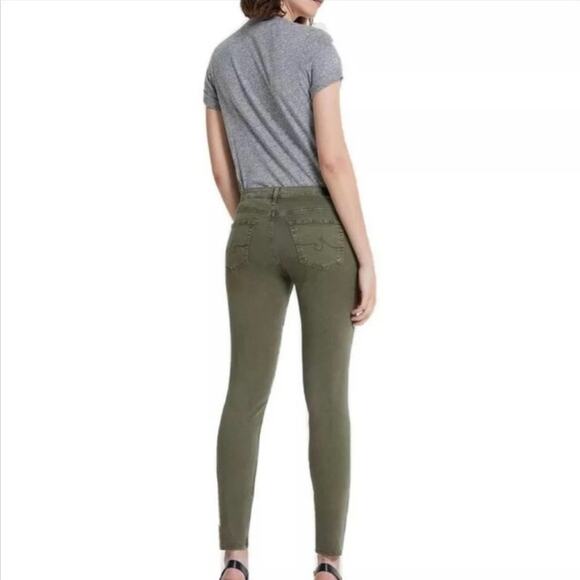 Adriano Goldschmied Khaki Army Green Boho Indie Skinny Jeans Size 26 Preppy - Picture 2 of 14